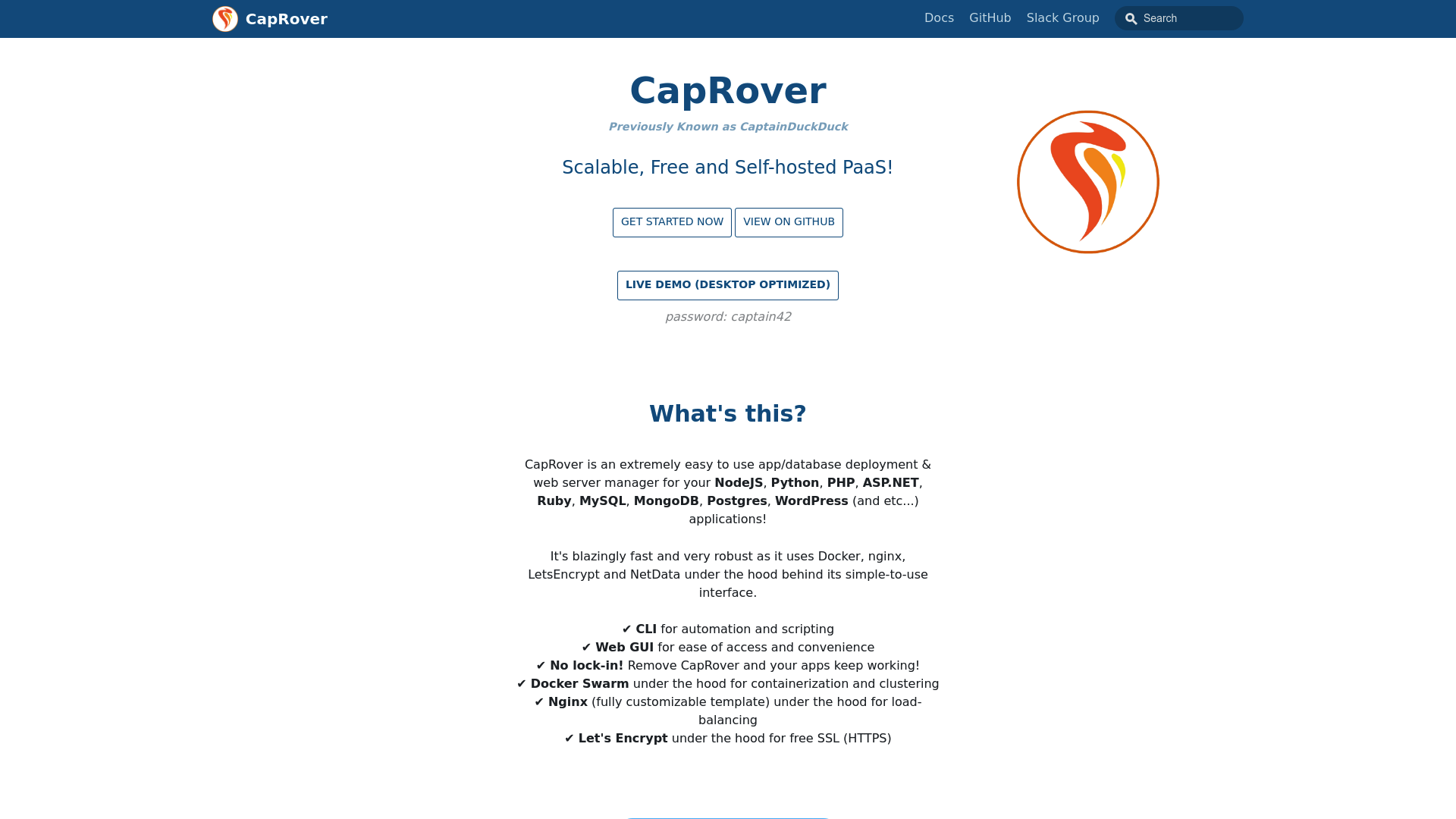 Caprover screenshot