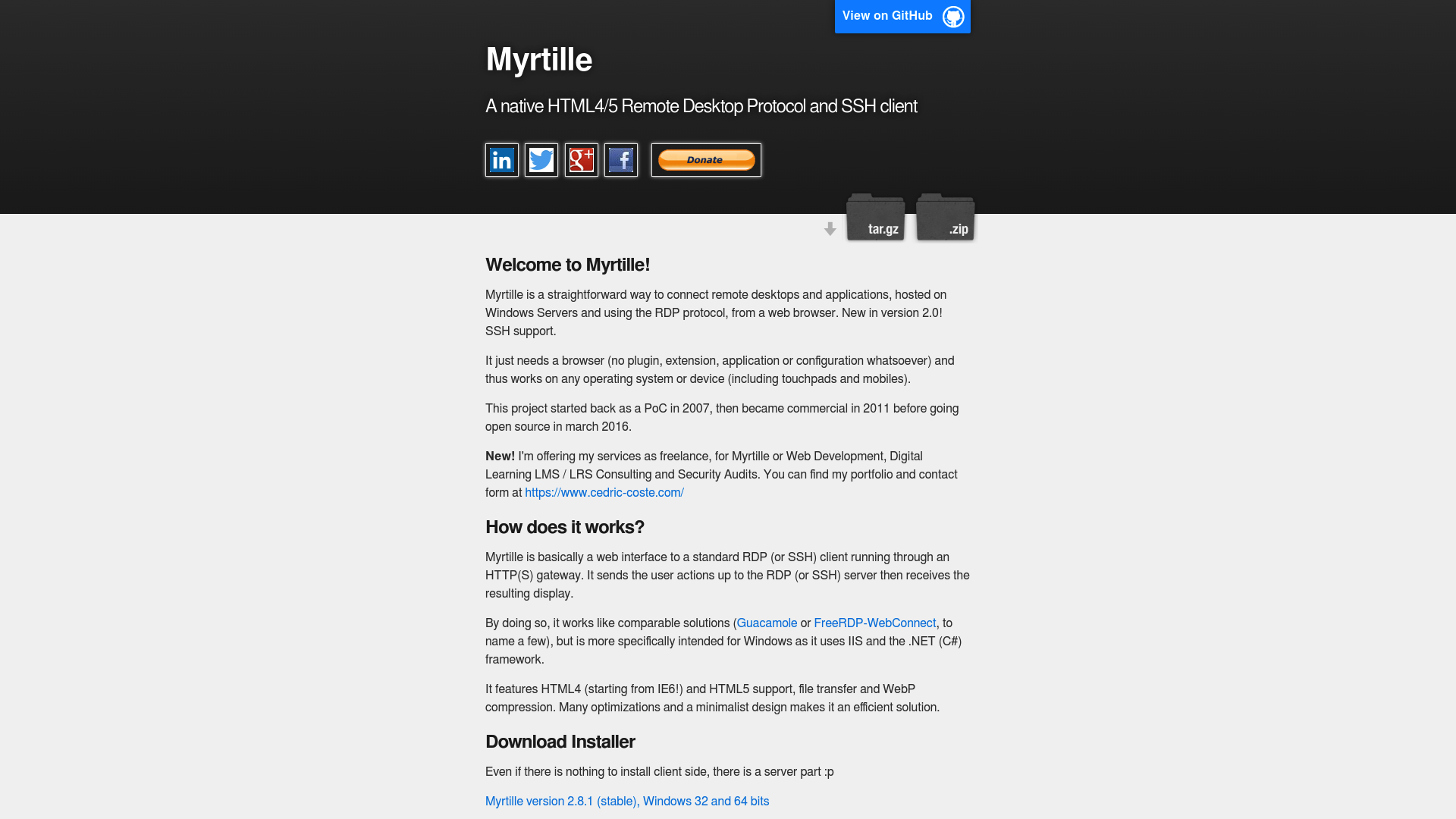 Myrtille screenshot