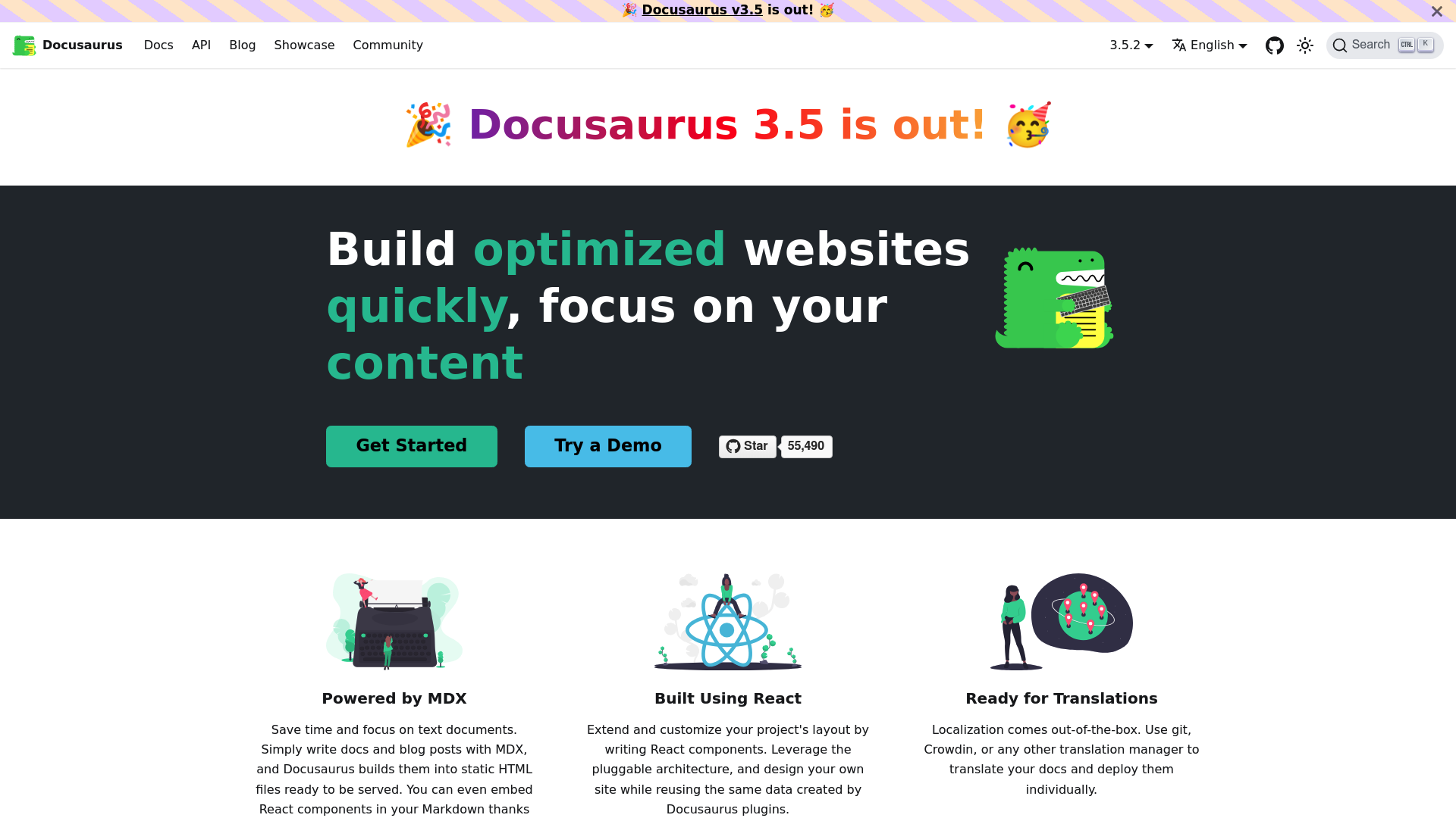 Docusaurus screenshot