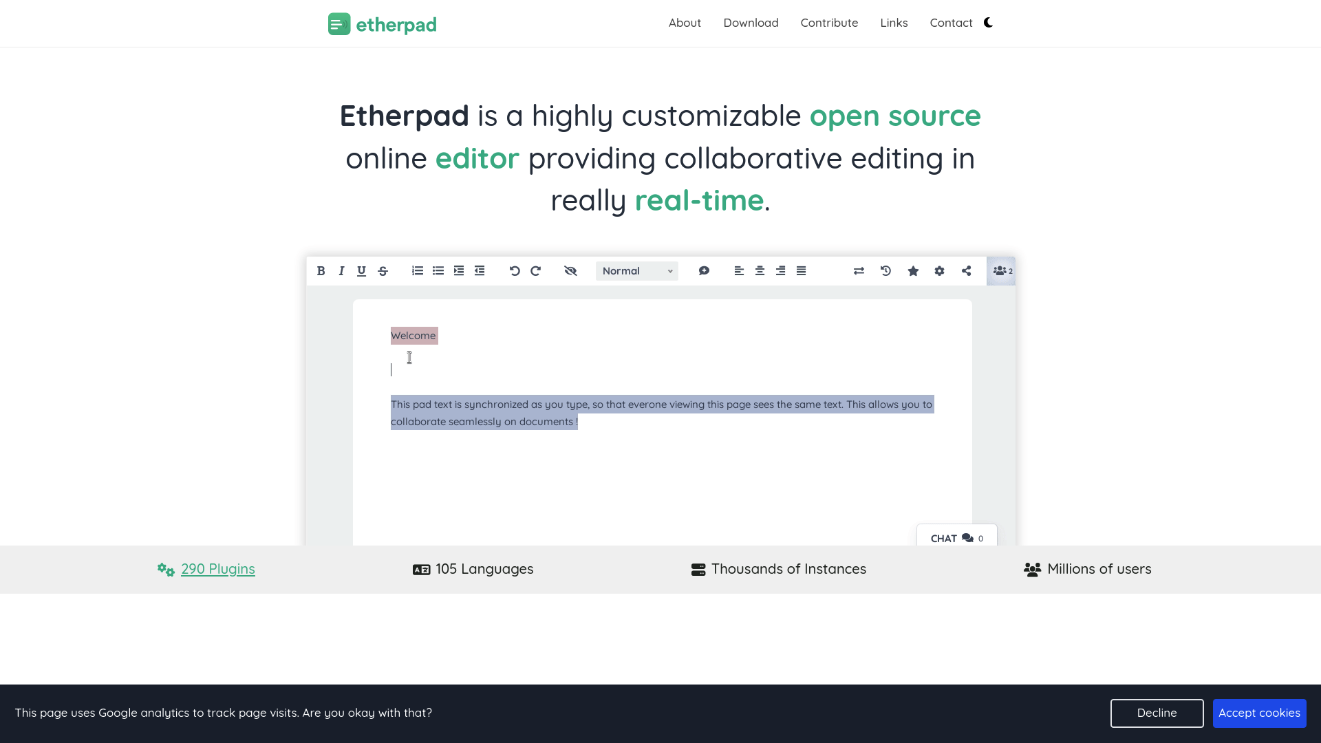 EtherPad screenshot