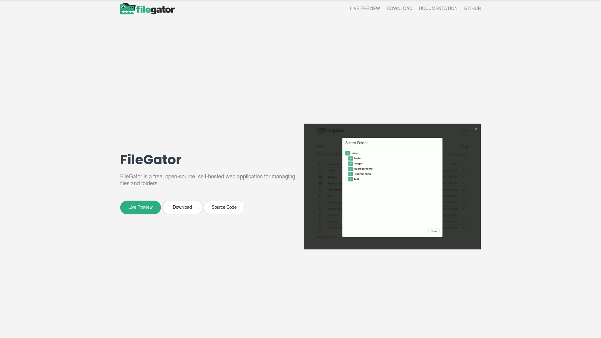 Filegator screenshot