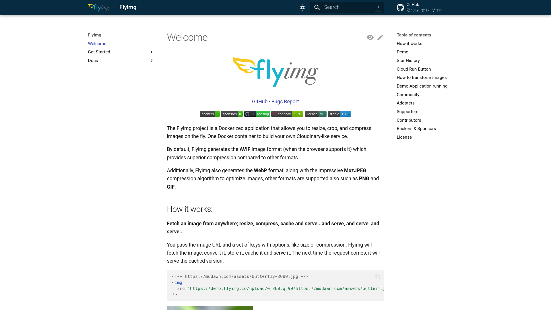 Flyimg screenshot