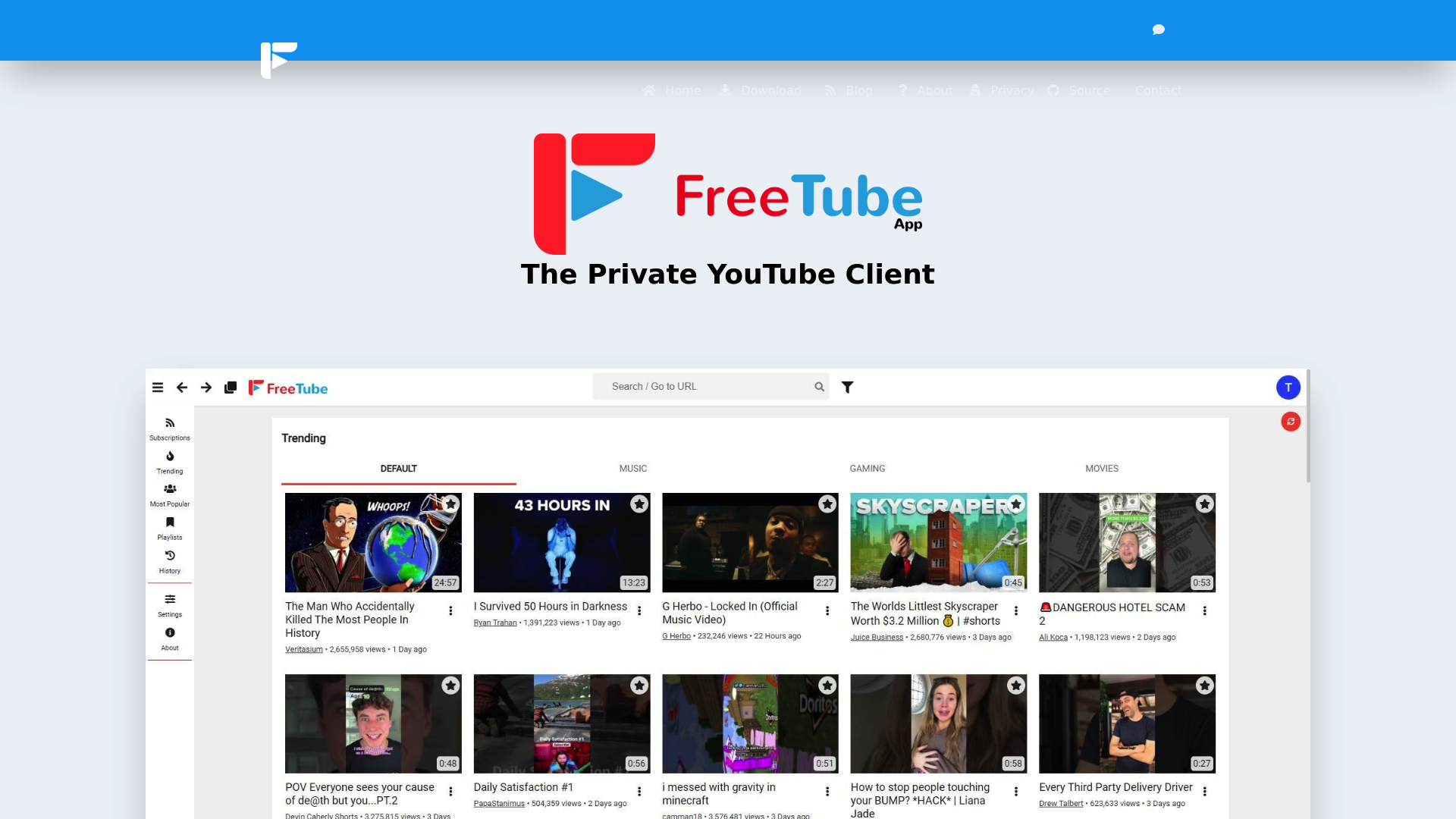 FreeTube screenshot