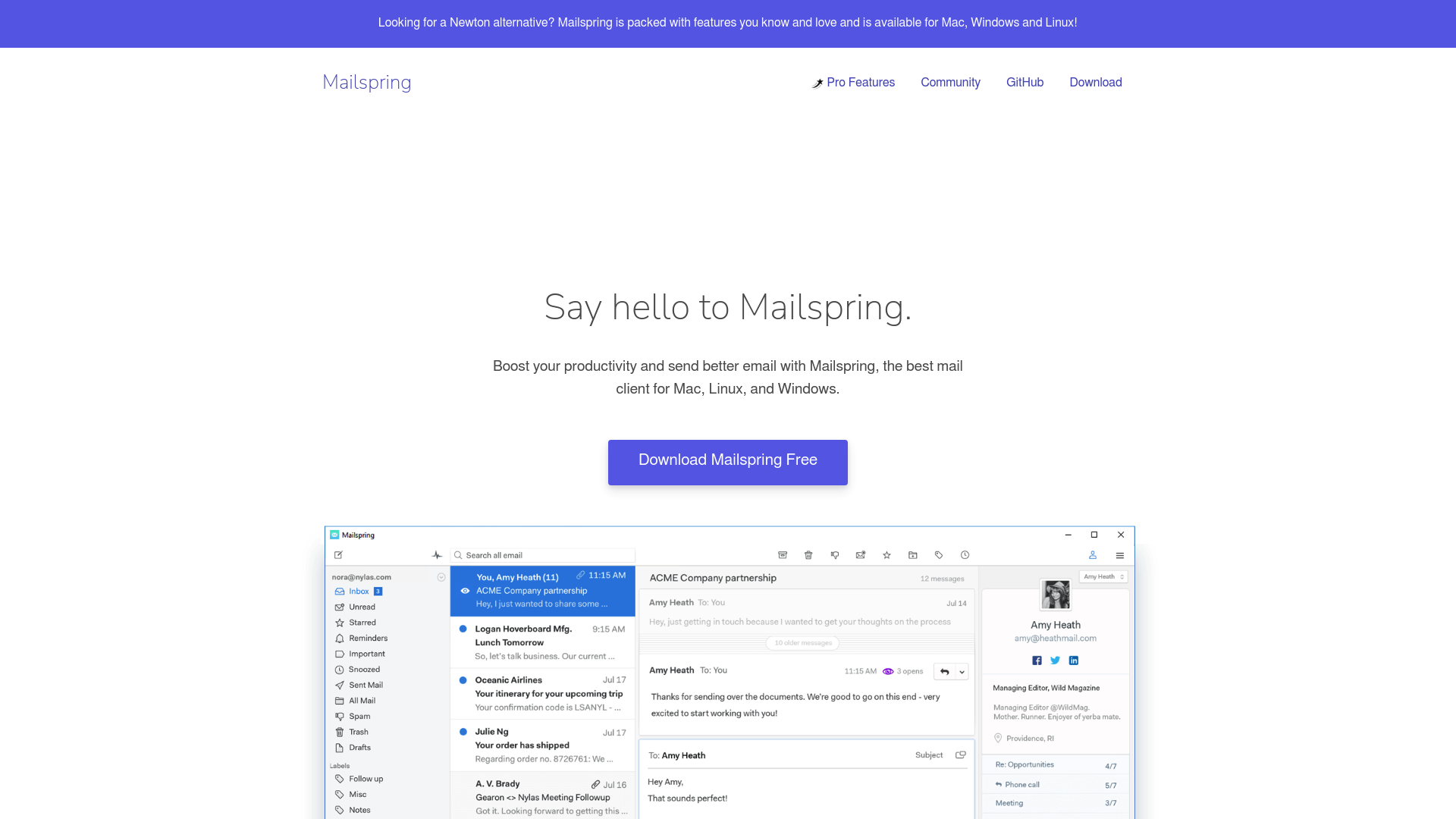 Mailspring screenshot