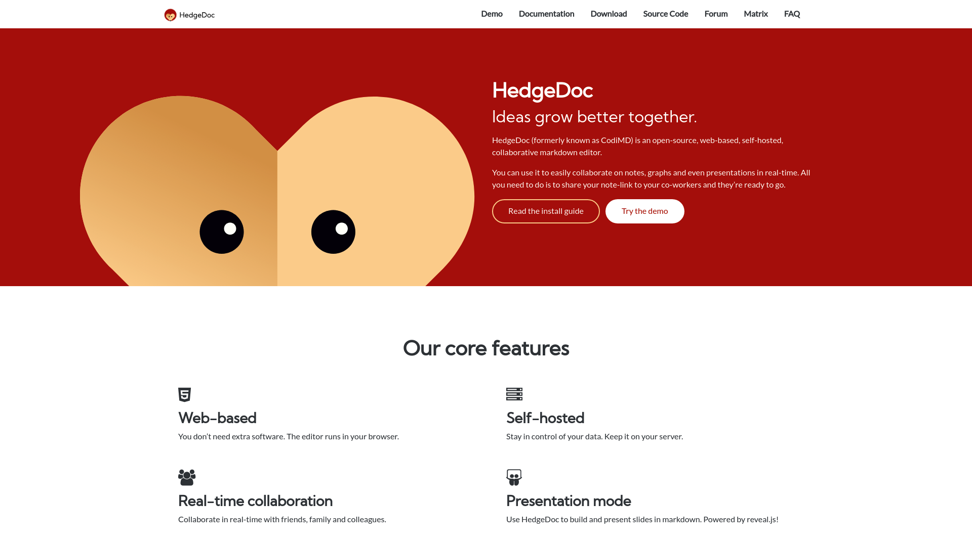 Hedgedoc screenshot