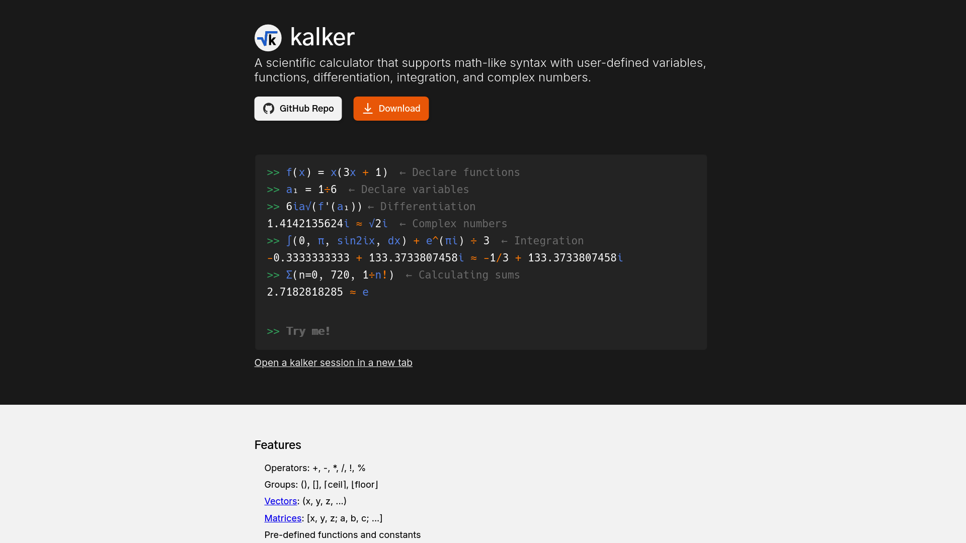 Kalker screenshot