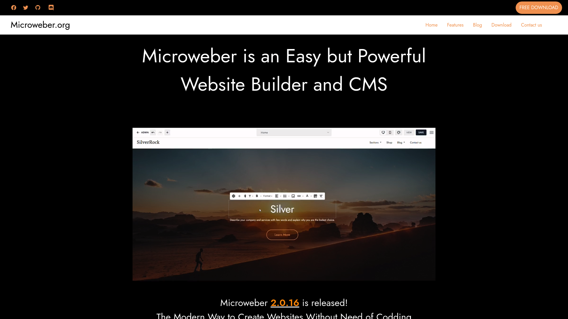 Microweber screenshot