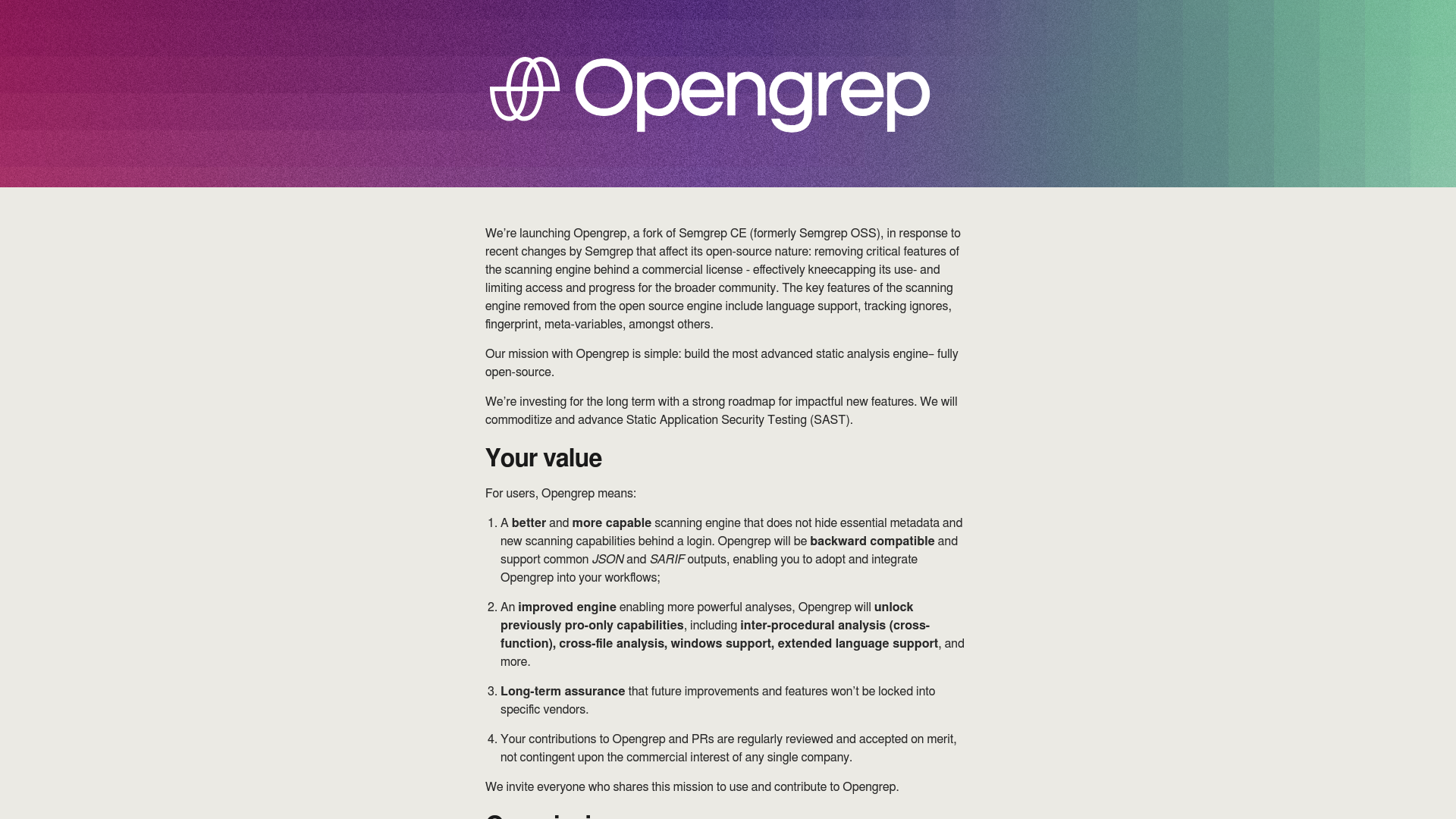 Opengrep screenshot
