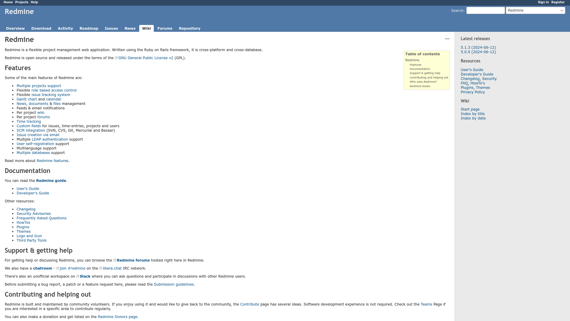 Redmine screenshot