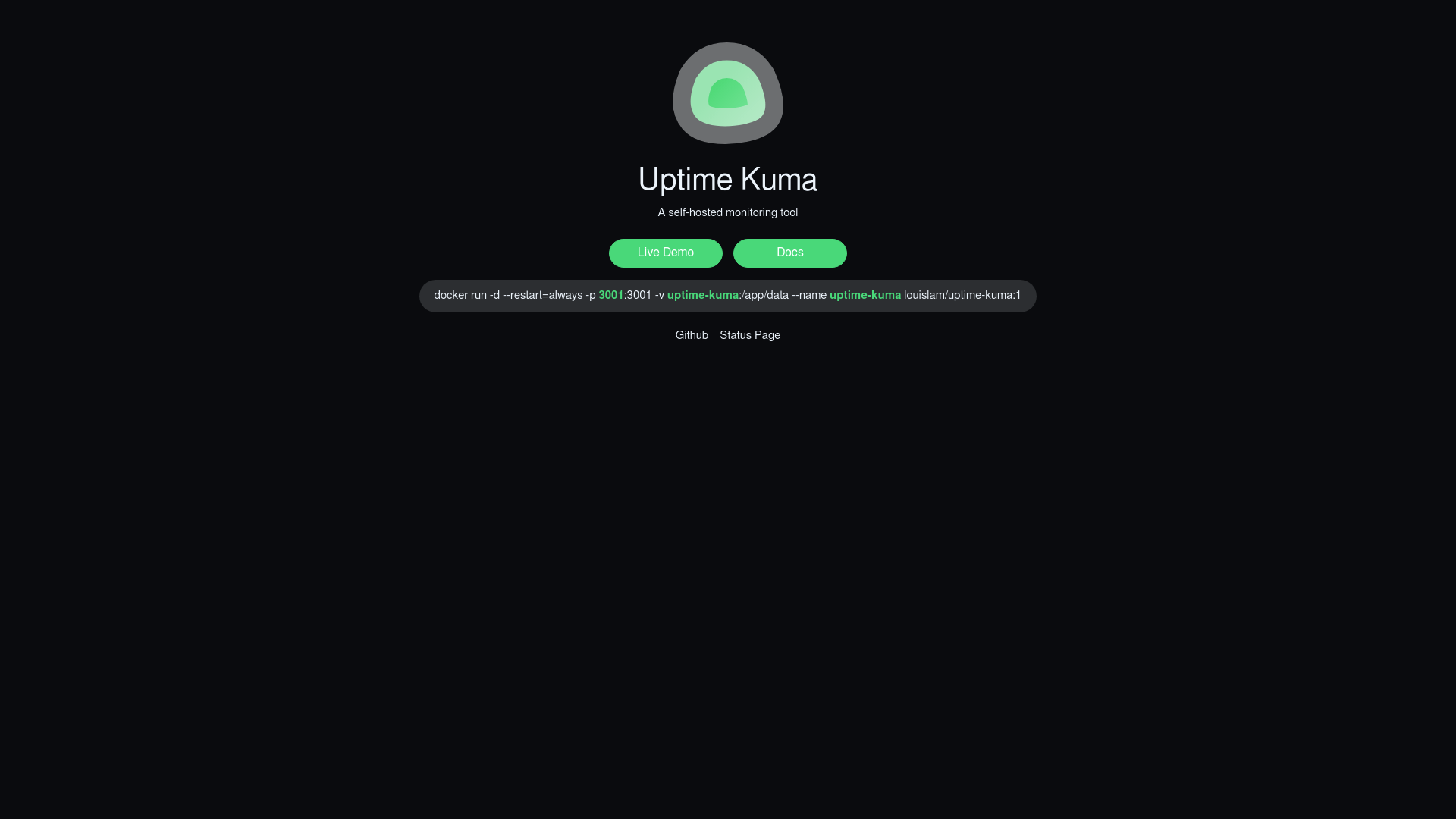 Uptime Kuma screenshot