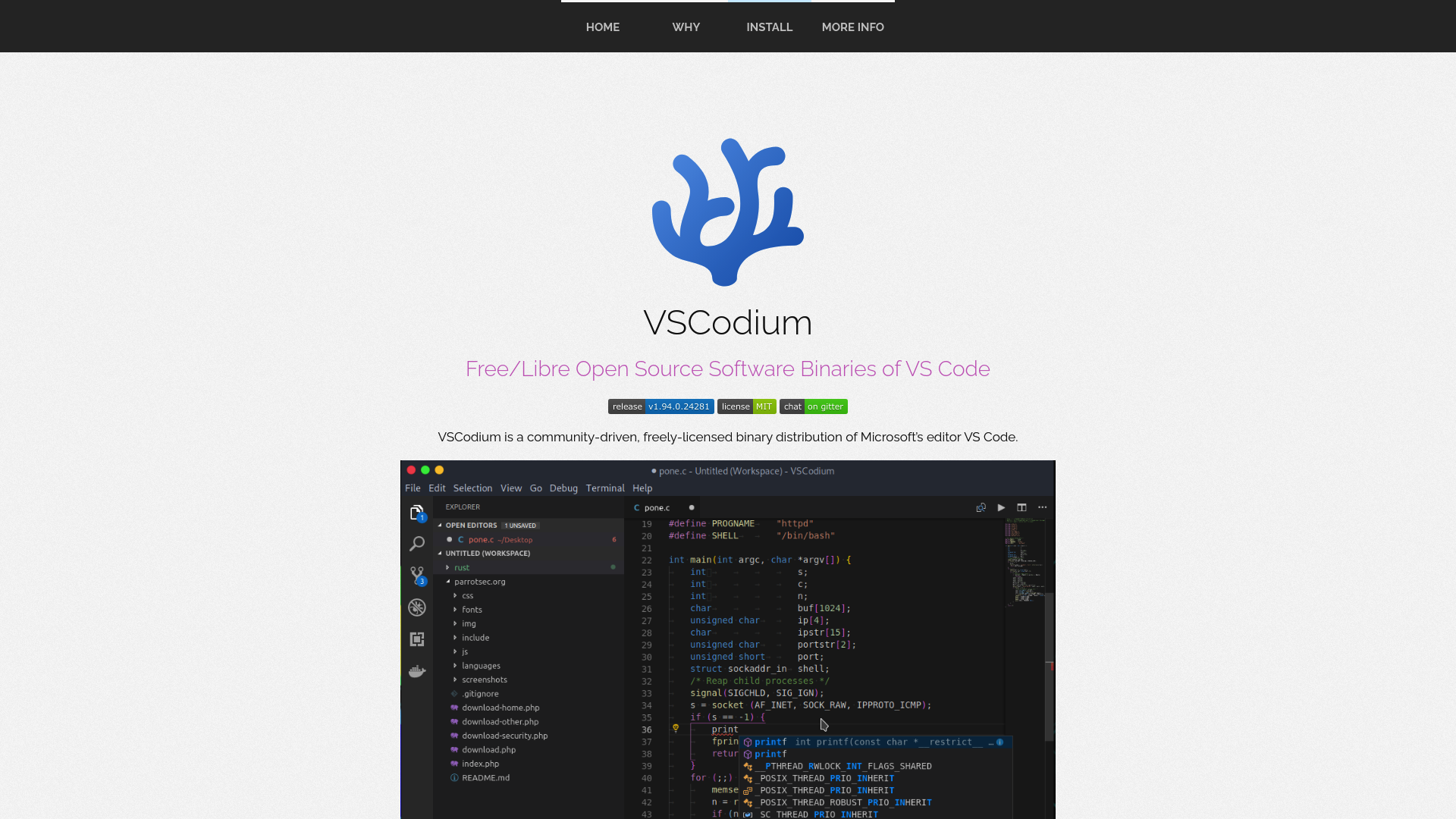 Vscodium screenshot