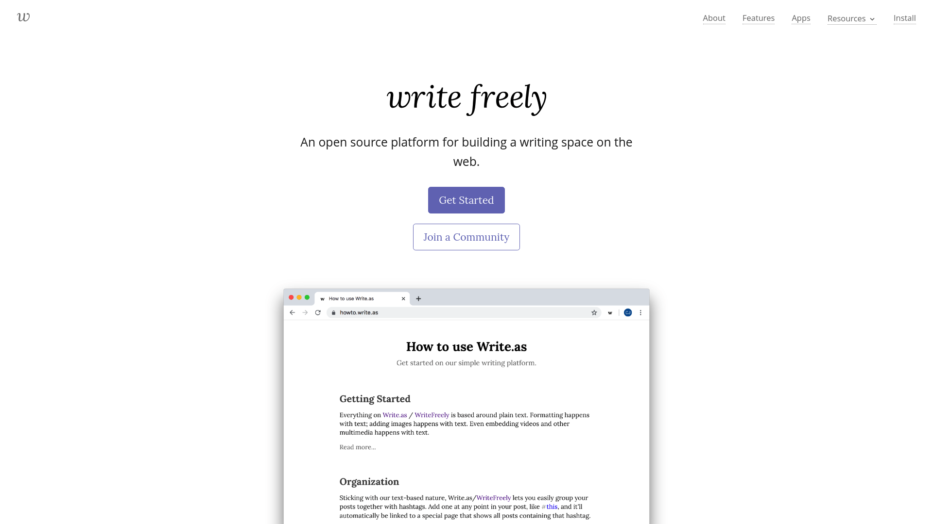 WriteFreely screenshot