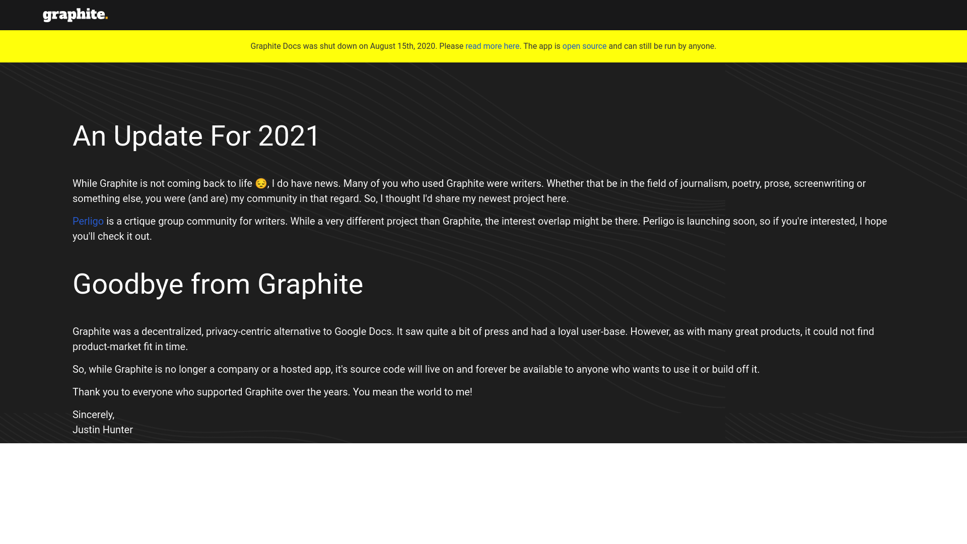 Graphite Docs screenshot