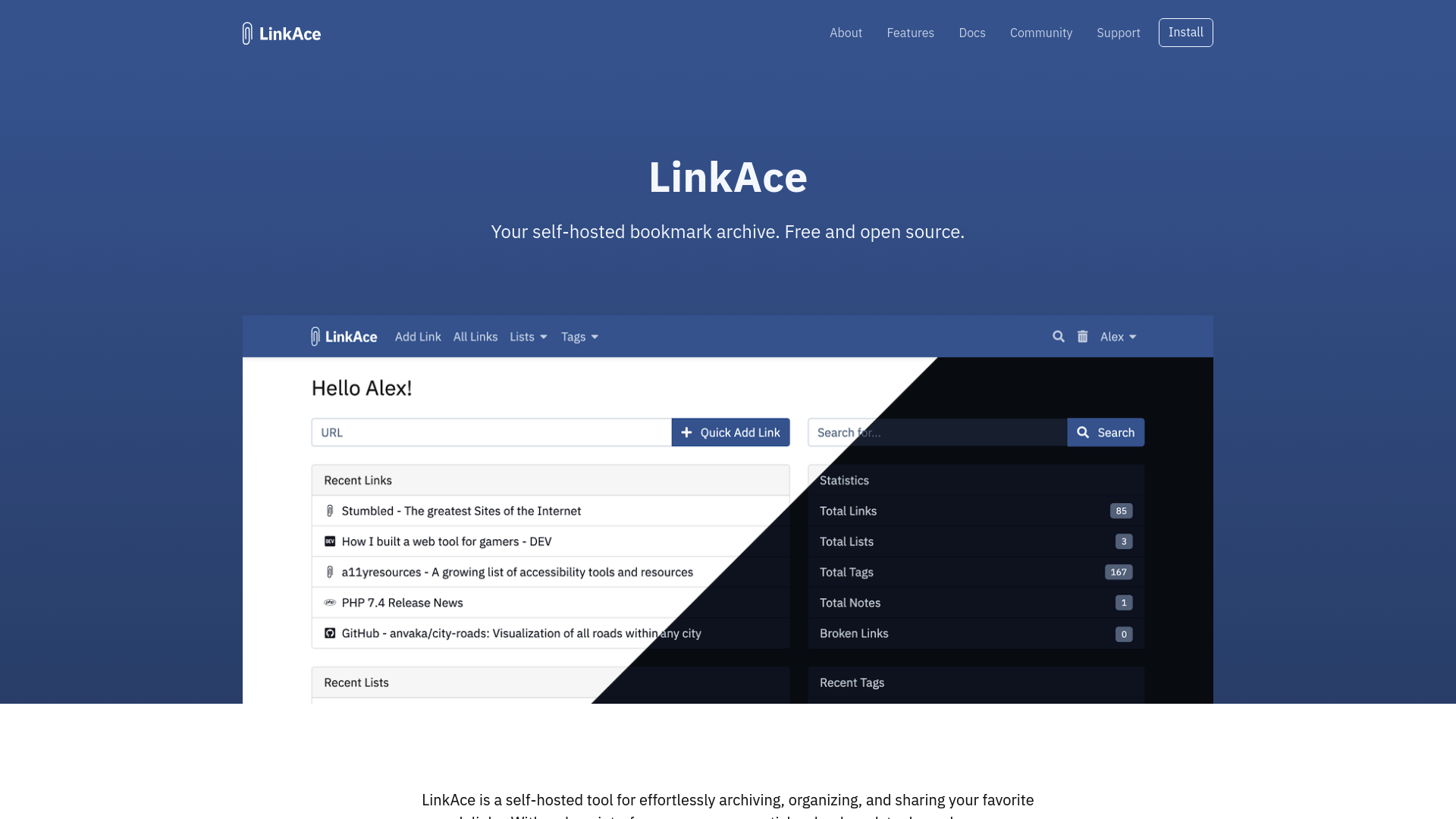 LinkAce screenshot