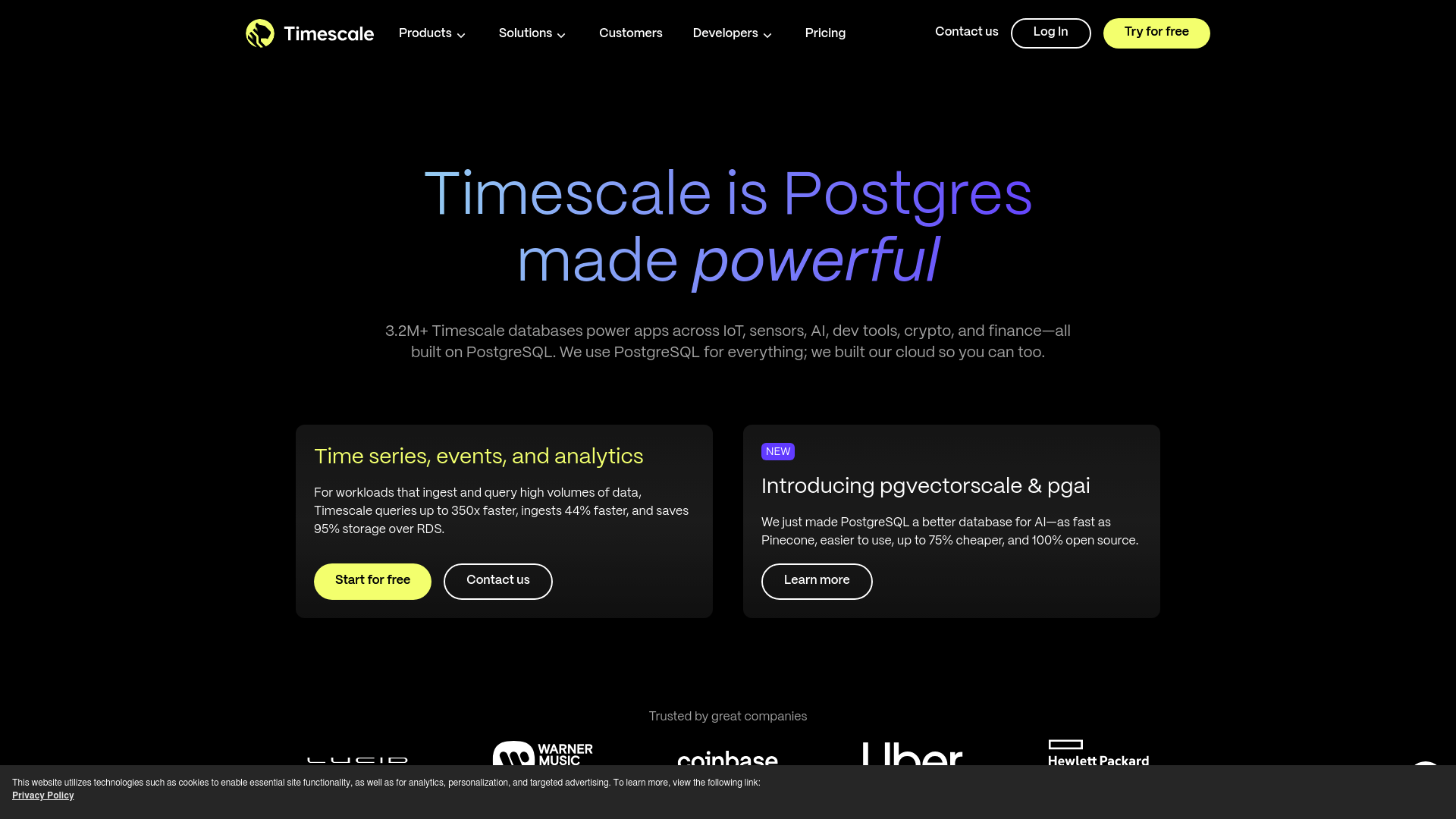 TimescaleDB screenshot